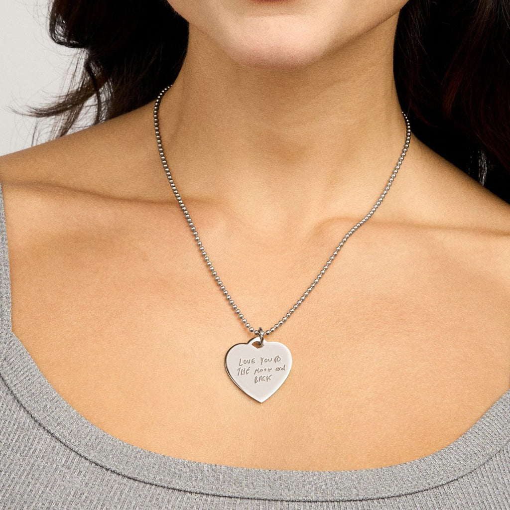 Personalized Handwriting Heart Pendant