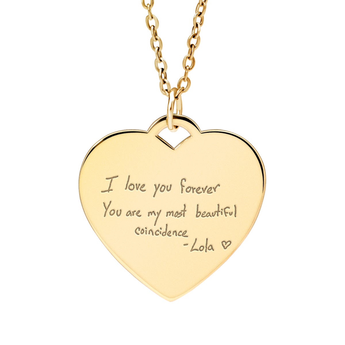 Personalized Handwriting Heart Pendant