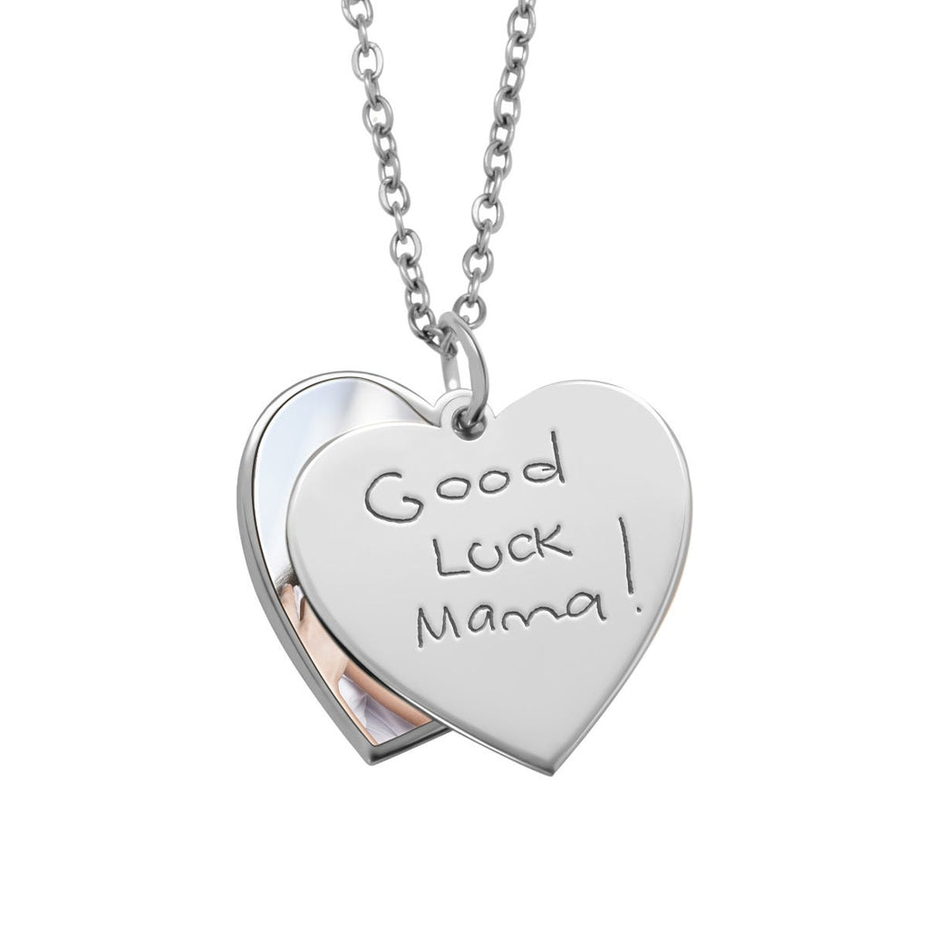 Personalized Handwriting Swivel Heart Pendant