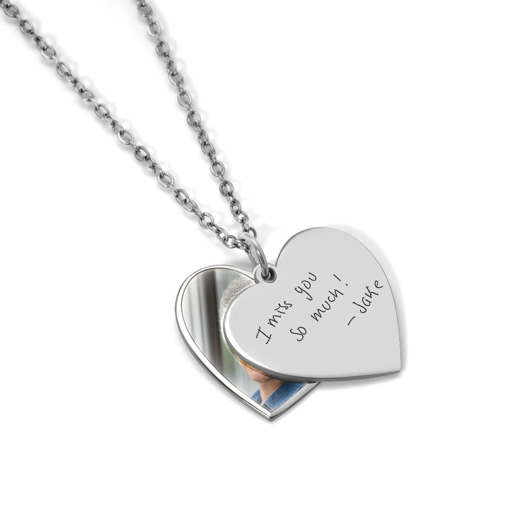 Personalized Handwriting Swivel Heart Pendant