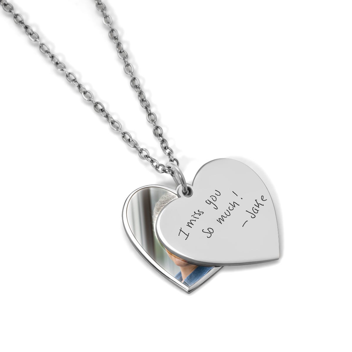 Personalized Handwriting Swivel Heart Pendant