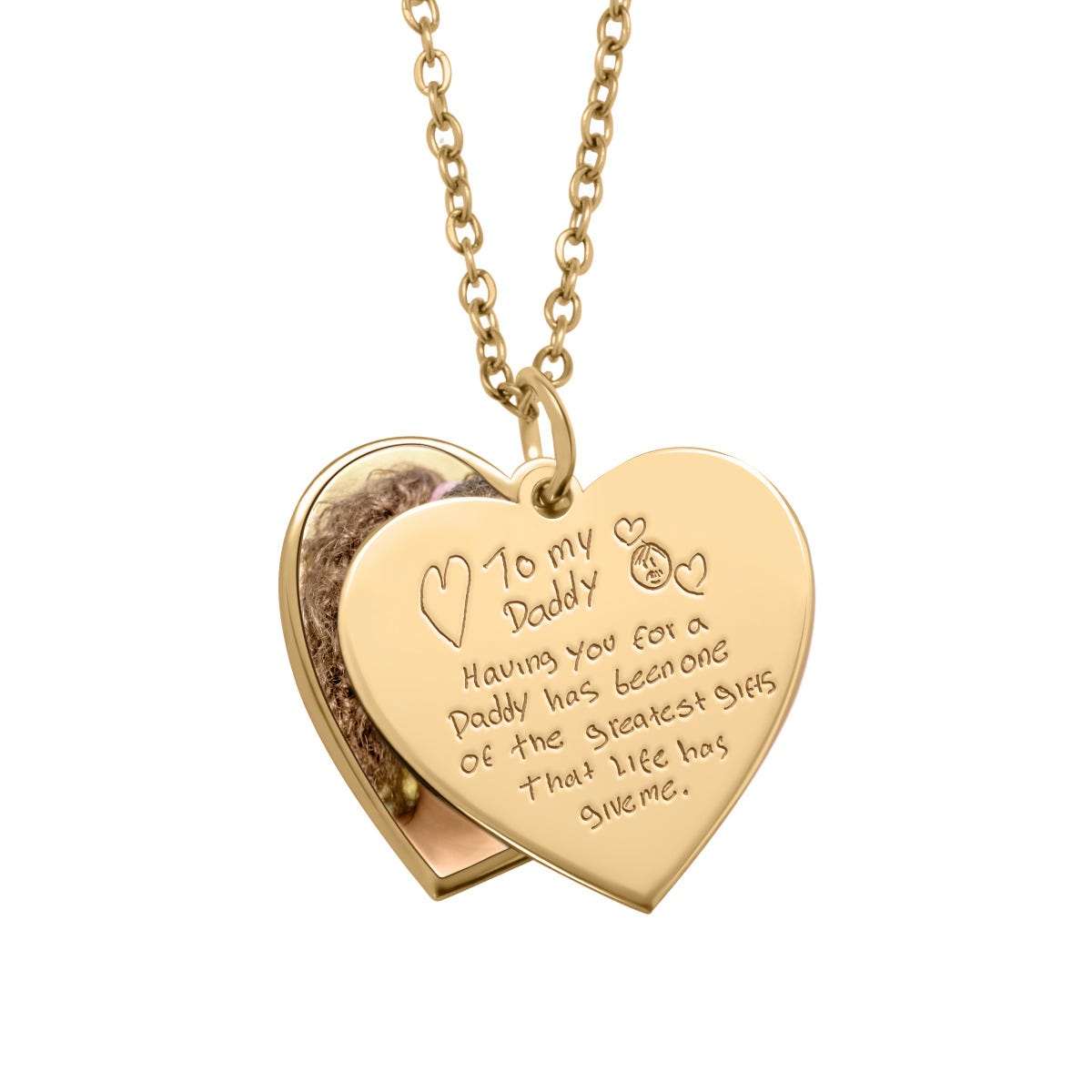 Personalized Handwriting Swivel Heart Pendant