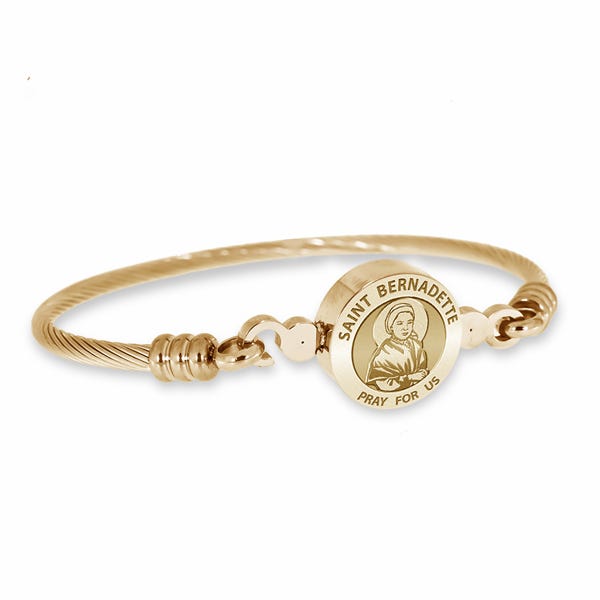 Stainless Steel Saint Bernadette (Portrait) Bangle Bracelet