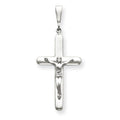 14k White Gold Rounded-Arm Crucifix Pendant