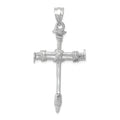14k White Gold Nail Cross Pendant