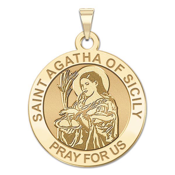 Saint Agatha of Sicily Round Religious Medal  "EXCLUSIVE"