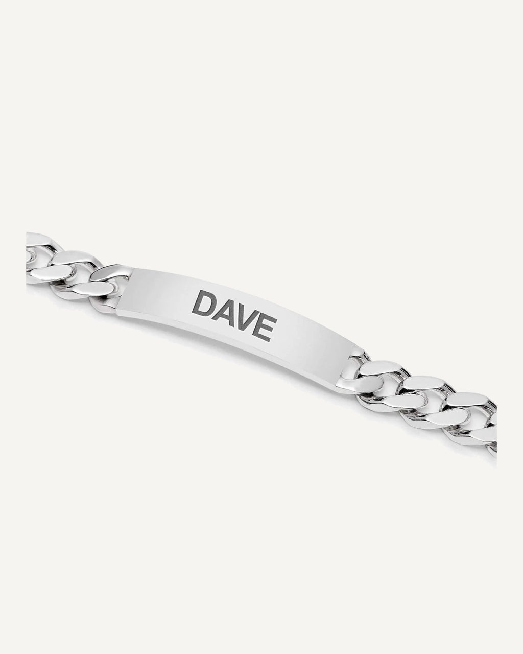 Custom Engraved Sterling Silver Men's Antiqued Curb Link ID Bracelet