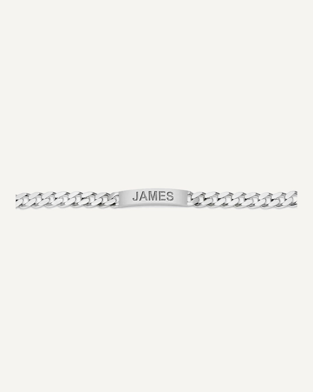 Custom Engraved Sterling Silver Men's Antiqued Curb Link ID Bracelet