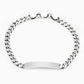 Custom Engraved Sterling Silver Men's Antiqued Curb Link ID Bracelet