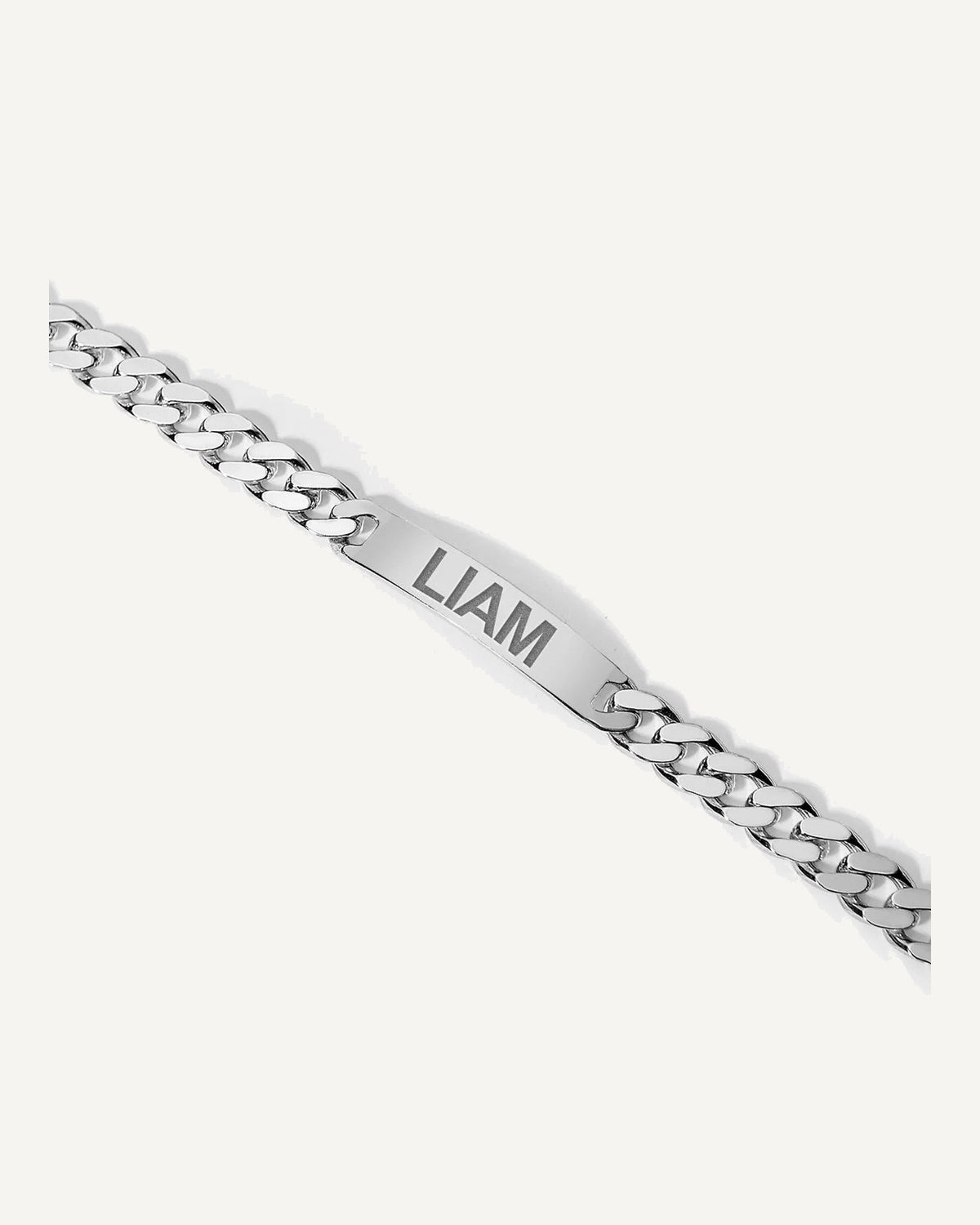 Custom Engraved Sterling Silver Men's Curb Link ID Bracelet