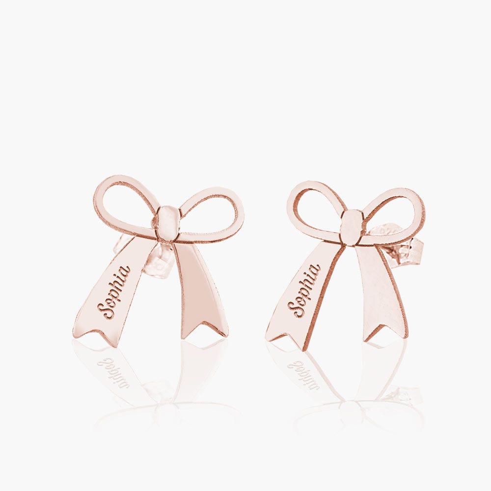 Personalized Name Bow Earrings