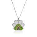 Stainless Steel Photo Engraved Paw Print Pendant With Chain