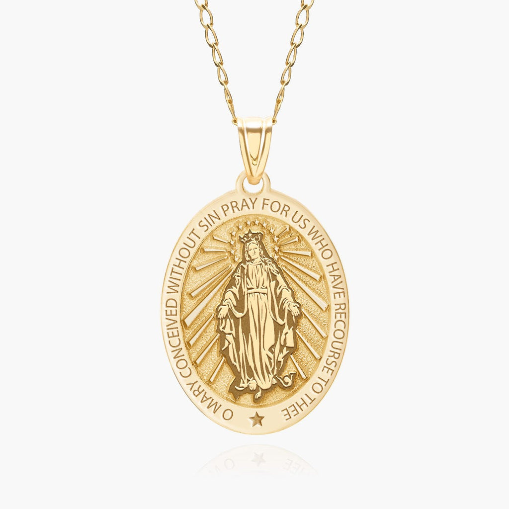 Miraculous Medal Oval Pendant