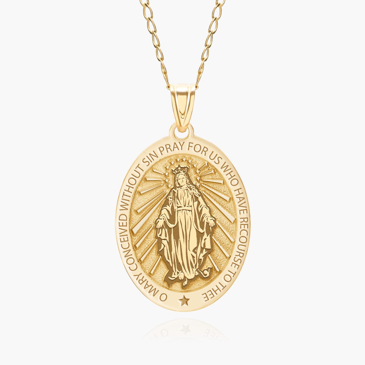 Miraculous Medal Oval Pendant