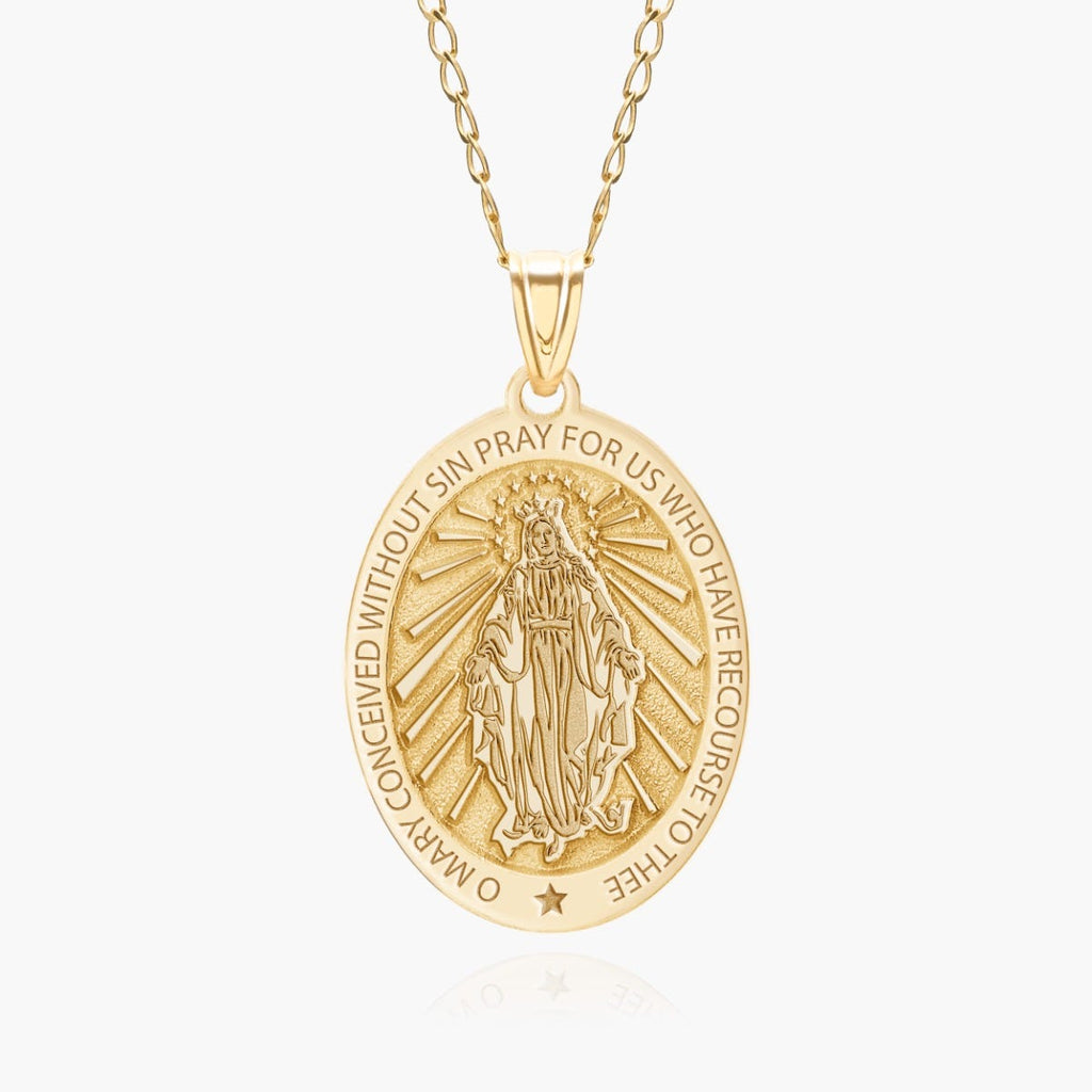 Miraculous Medal Oval Pendant