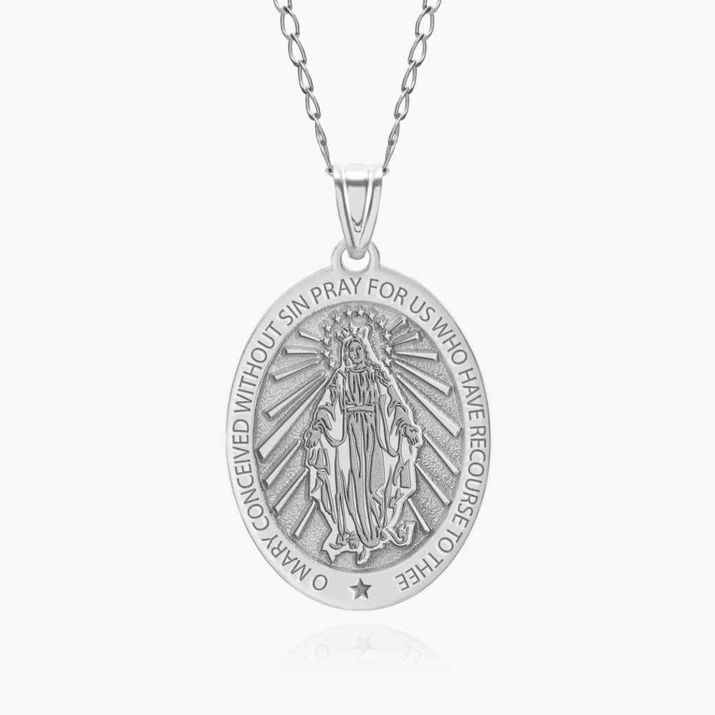 Miraculous Medal Oval Pendant