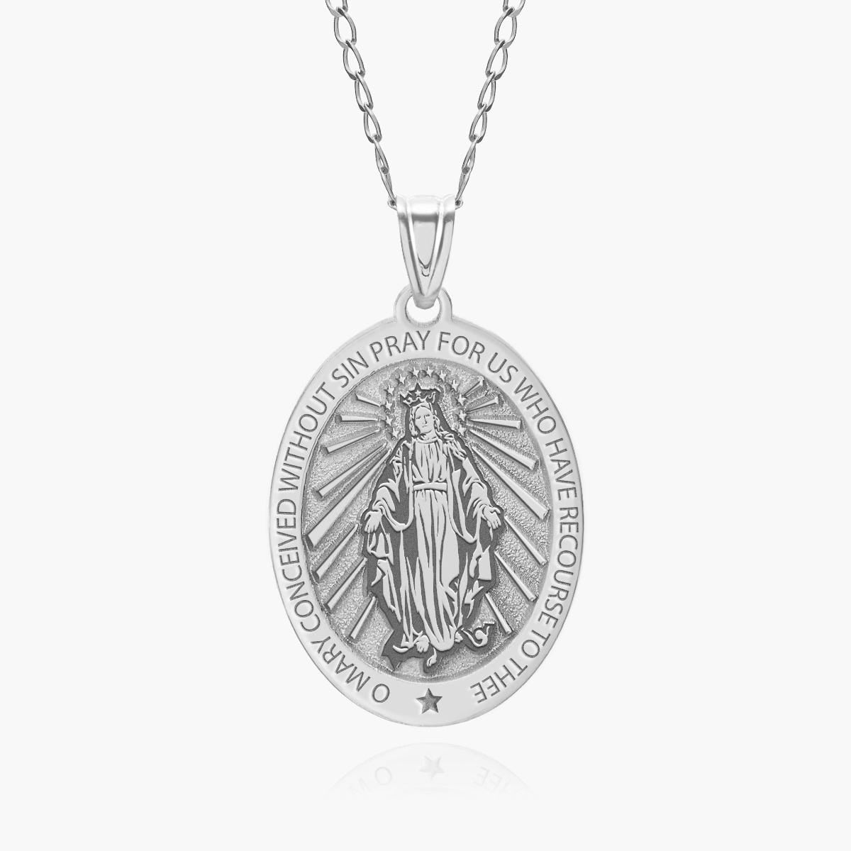 Miraculous Medal Oval Pendant