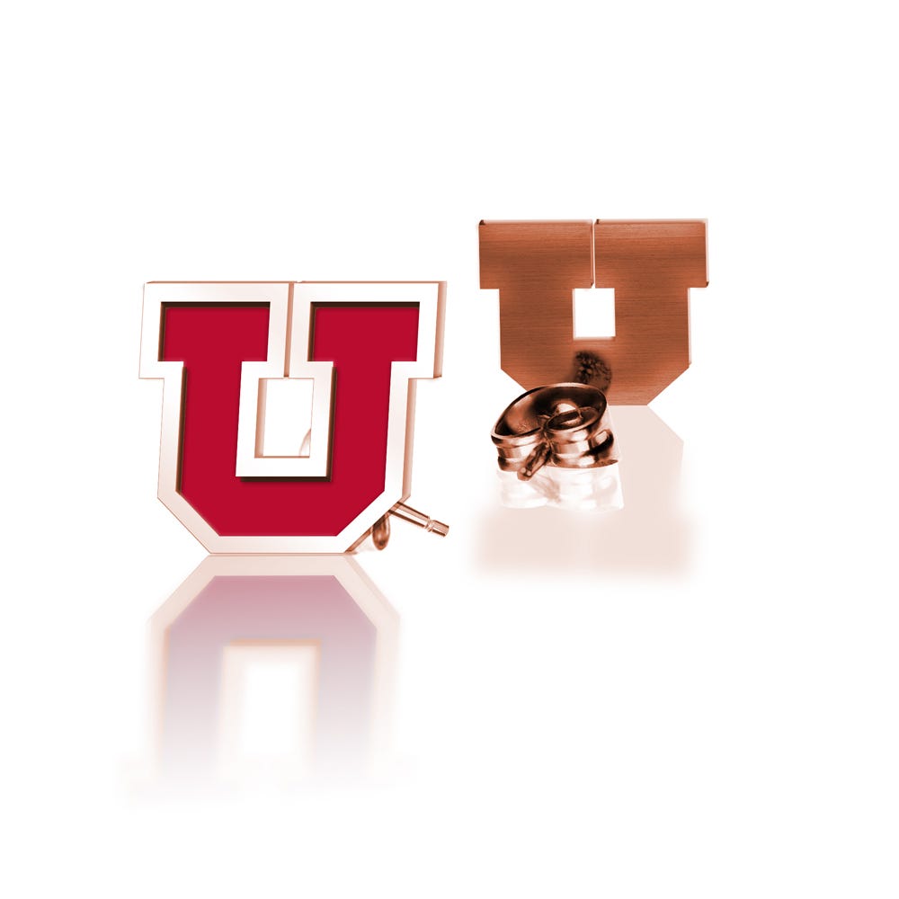 Pair Of Color Enamel University of Utah U Earrings