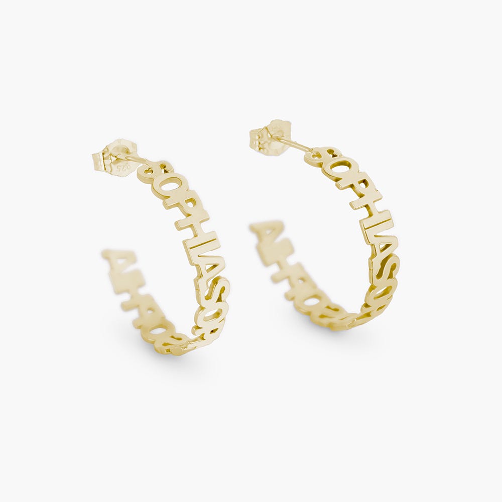 Pair Of Hoop Block Style Earrings