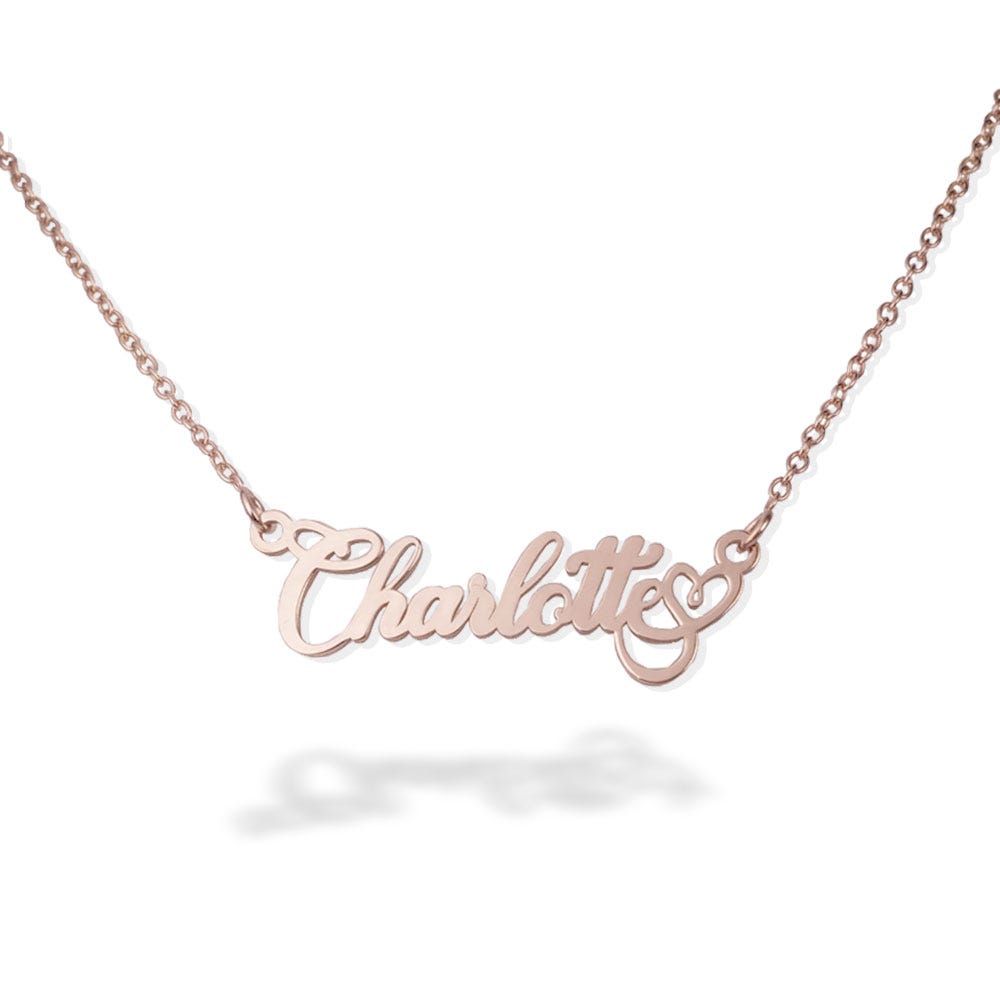 Name Necklace with Swirl Heart