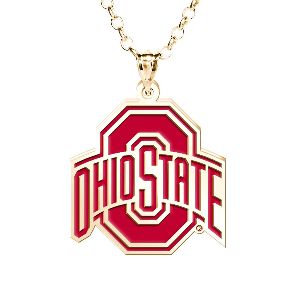 Ohio State University Color Enamel Logo Necklace