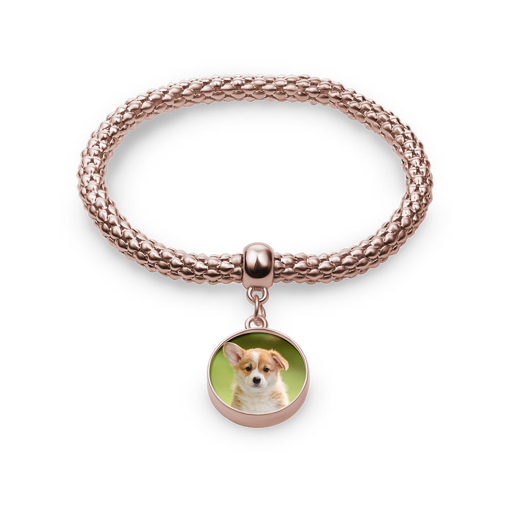 Photo Round Charm Bracelet