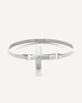 Custom Engraved Sterling Silver Cross Link ID Bracelet