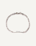 Custom Engraved Sterling Silver Figaro Link ID Bracelet