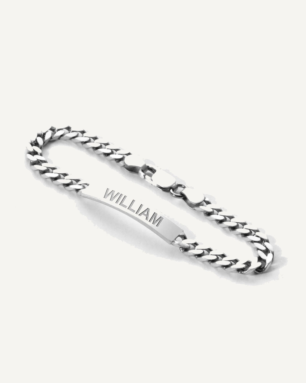 Custom Engraved Sterling Silver Curb Link ID Bracelet
