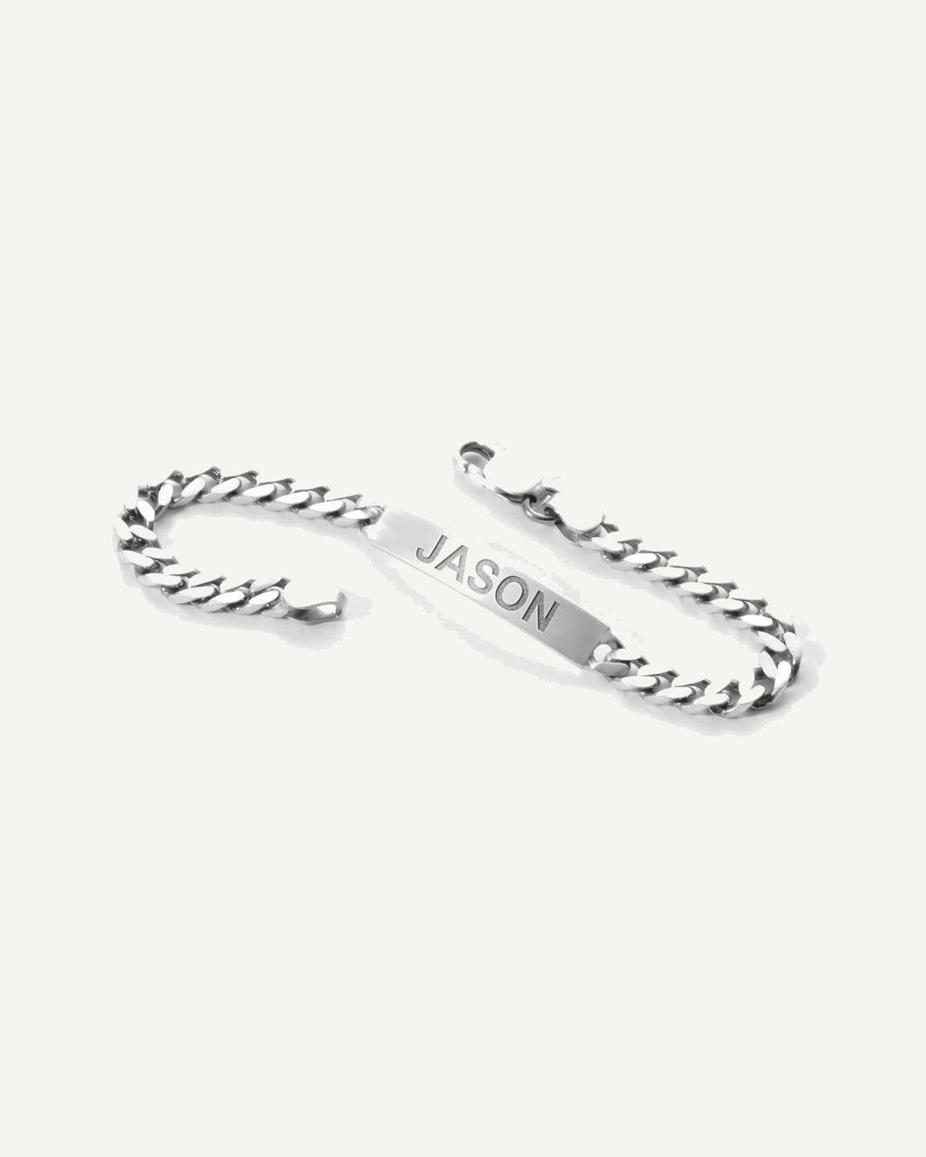 Custom Engraved Sterling Silver Curb Link ID Bracelet