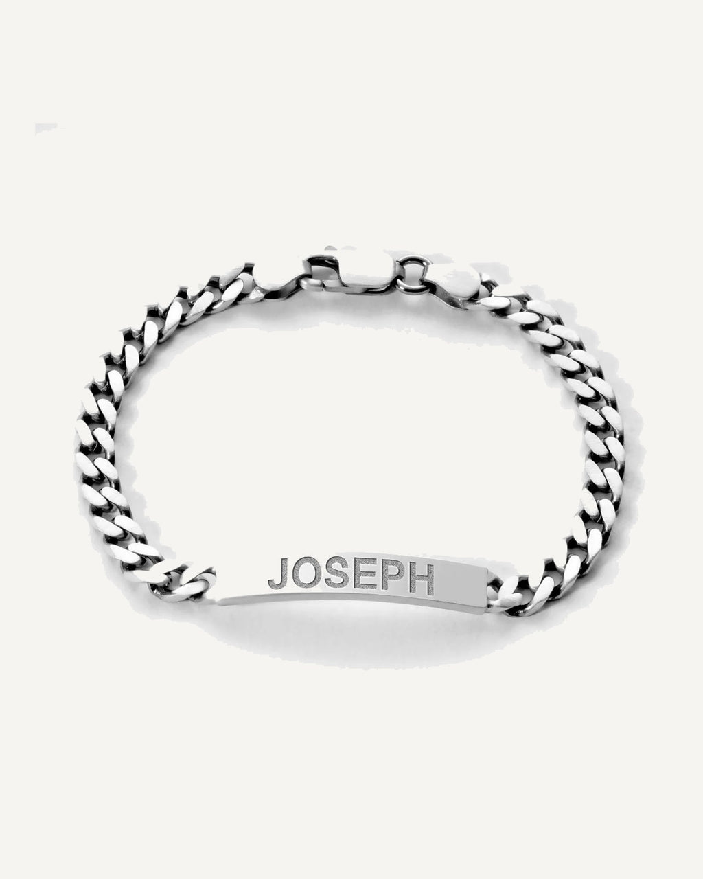 Custom Engraved Sterling Silver Curb Link ID Bracelet