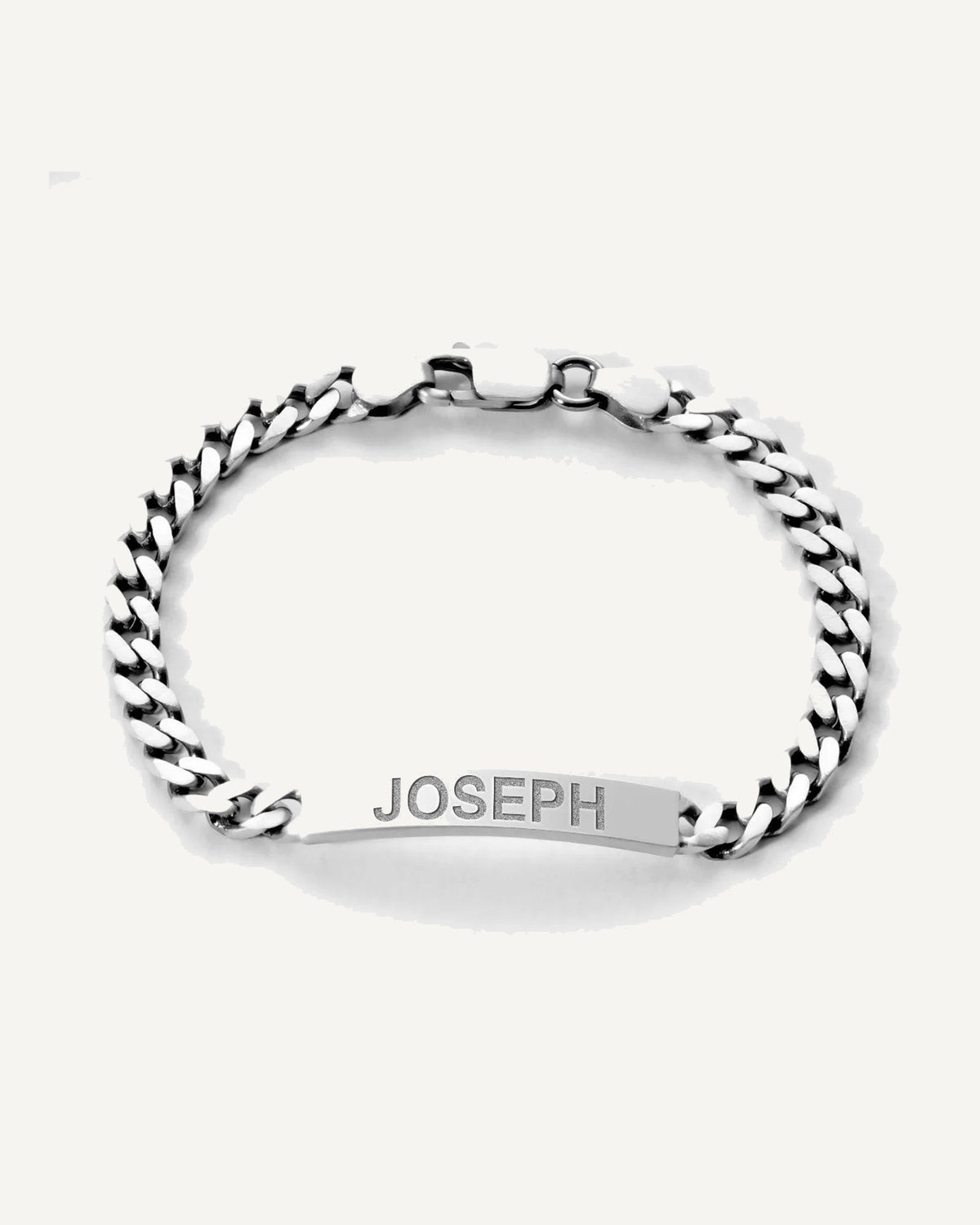 Custom Engraved Sterling Silver Curb Link ID Bracelet