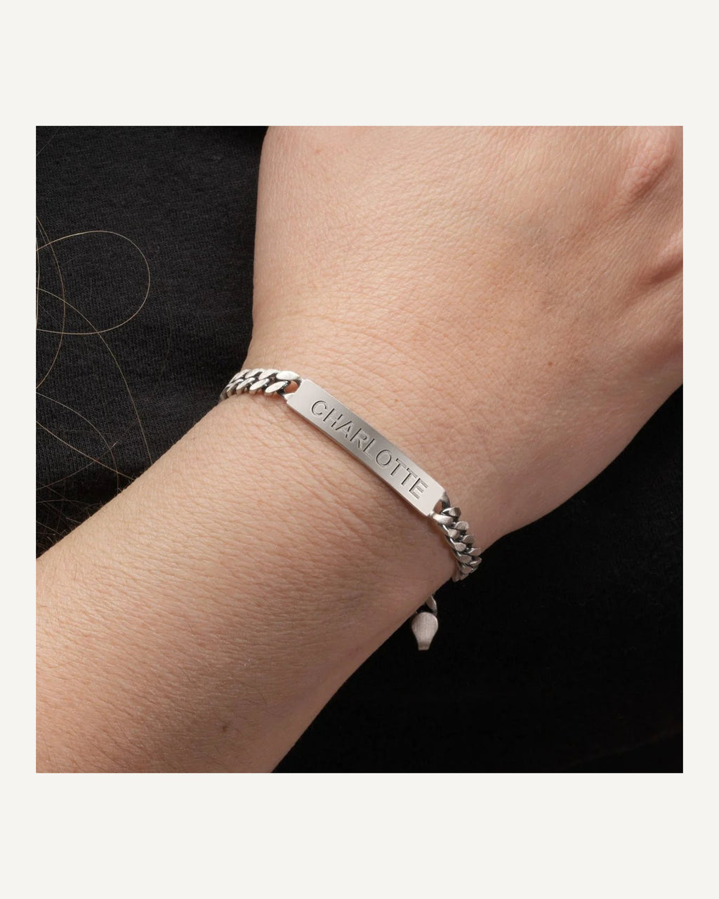 Custom Engraved Sterling Silver Curb Link ID Bracelet