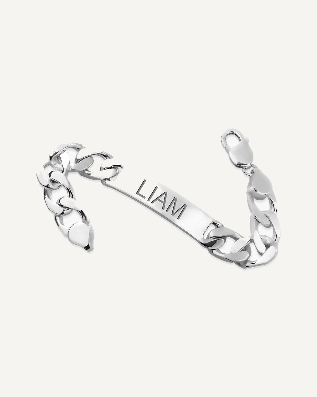 Custom Engraved Sterling Silver Men's Curb Link ID Bracelet