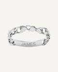 Custom Engraved Sterling Silver Men's Curb Link ID Bracelet