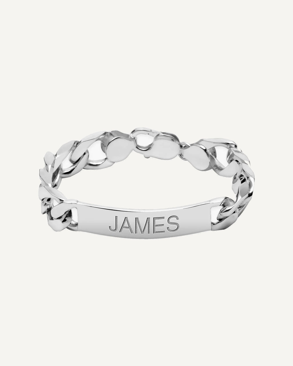 Custom Engraved Sterling Silver Men's Curb Link ID Bracelet
