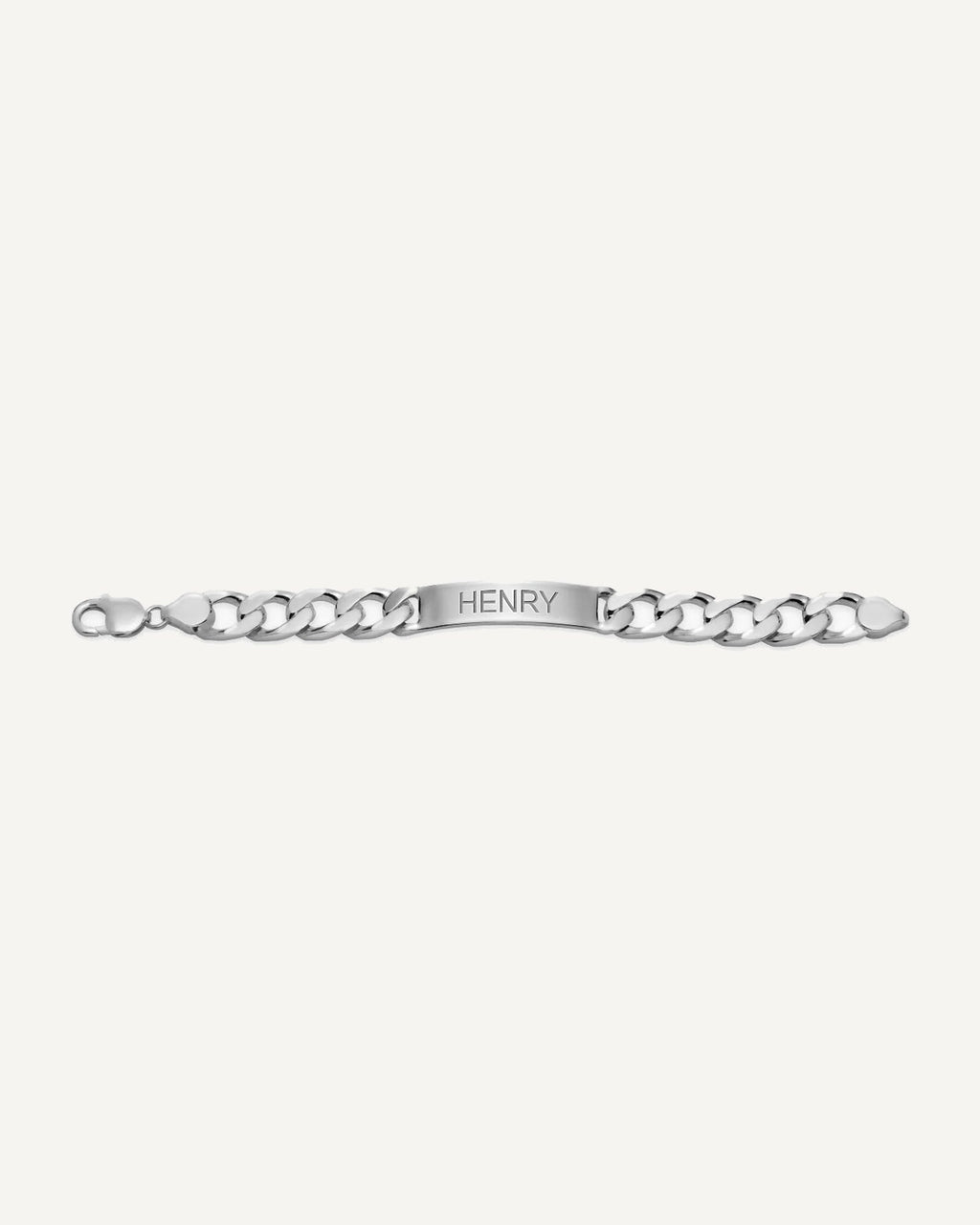 Custom Engraved Sterling Silver Men's Curb Link ID Bracelet