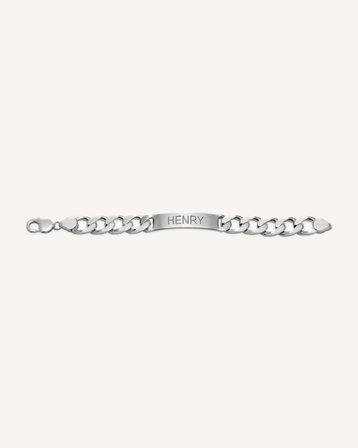 Custom Engraved Sterling Silver Men's Curb Link ID Bracelet