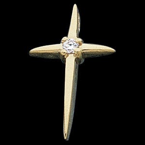 CROSS PENDANT W/DIAMOND, s.R16185D