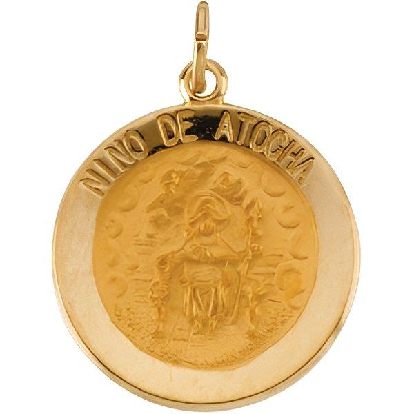 14K Gold Nino de Atocha Religious Medal