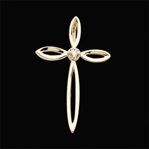 CROSS PENDANT W/DIAMOND, s.R41007D
