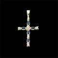 CROSS PENDANT W/SAPPHIRE AND DIAMONDS, s.R41009S