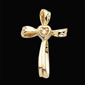 CROSS PENDANT W/DIAMOND, s.R41059D