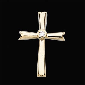 CROSS PENDANT W/DIAMOND, s.R80065D