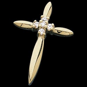 CROSS PENDANT W/DIAMOND, s.R8750D