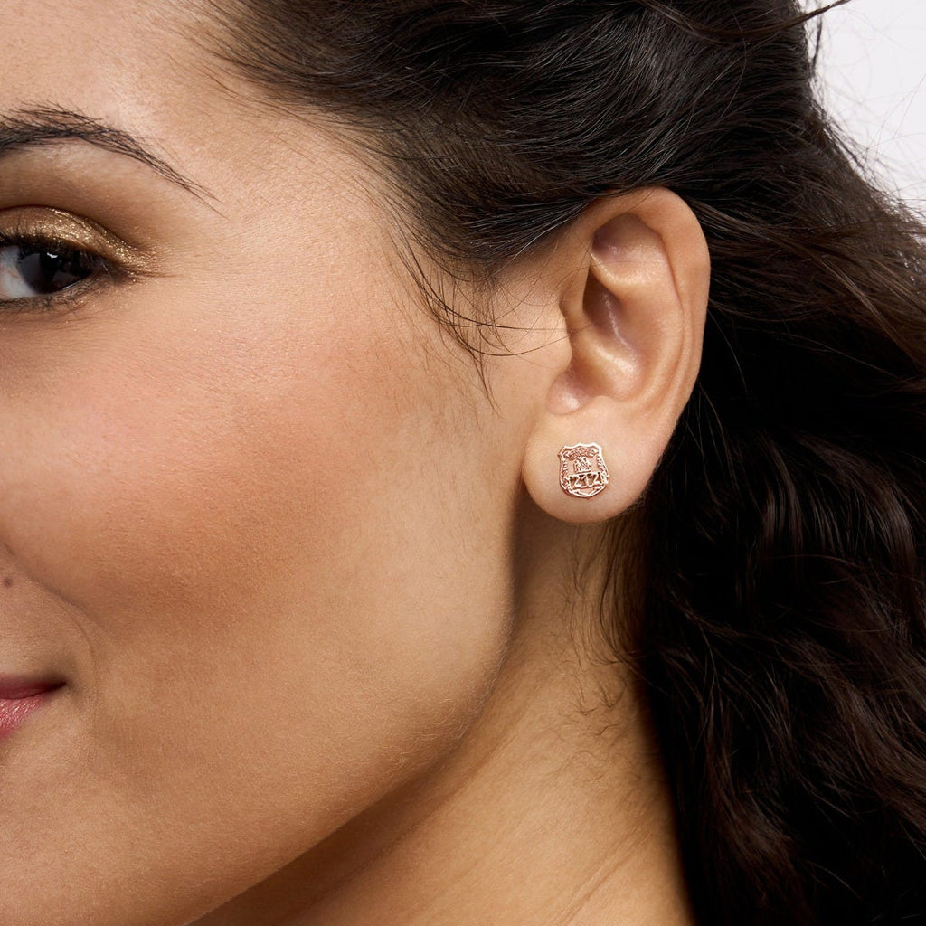 Personalized Police Badge Earrings with Your Number & Department