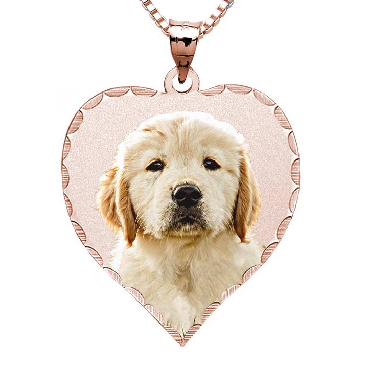 Heart Photo Pendant/Charm with Diamond Cut Edge