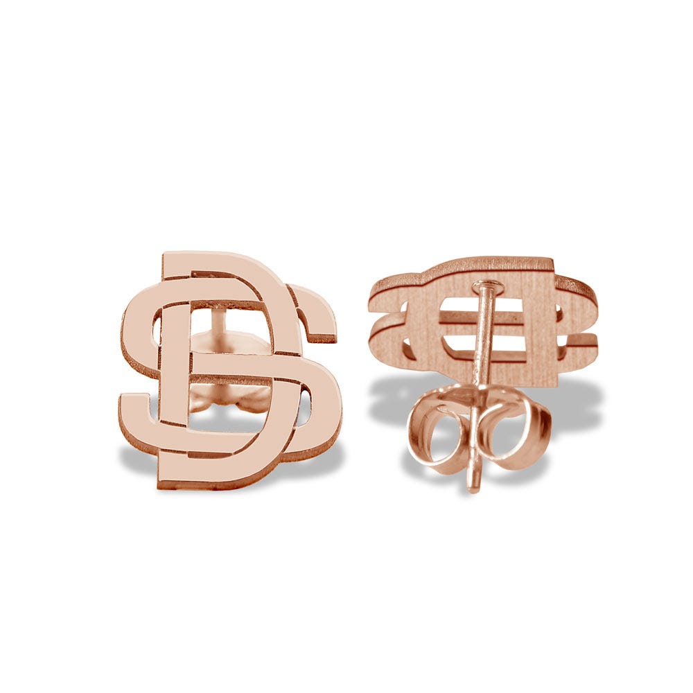 Exclusive Monogram Overlapping Initial Earrings