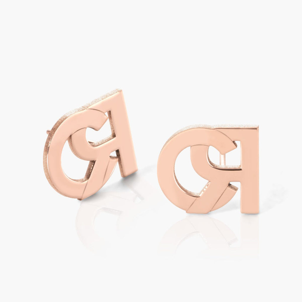 Interlocking Initial Earrings