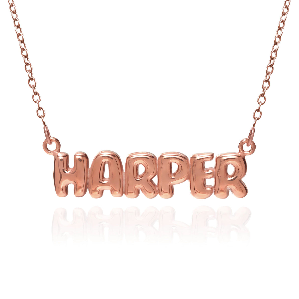 Bubble Name Necklace with Chain